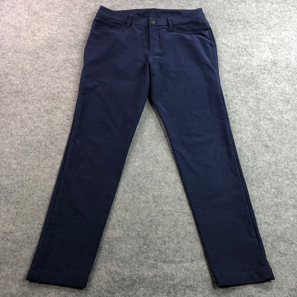 Lululemon Mens Utilitech Canvas Pants Size 31 (Fits 32x30) Navy Blue Slim Leg